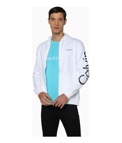 Sudadera Calvin Klein Original Azul Logo Hombre Premium