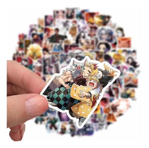 Pack 50 Stickers Demon Slayer Kimetsu No Yaiba Envío Rápido