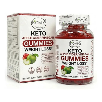Gomitas Keto De Vinagre De Sidra De Manzana Con La Madre + Jengibre Sin Gluten, Veganas, Sin azúcares añadidas. Control y Pérdida de peso , 30 Servicios, Adelgazantes Detox | Meses sin interés