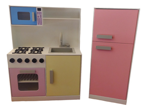 Cozinha Infantil + Geladeira - Colorida 