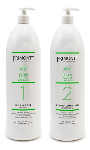 Kit Primont Super Acido Shampoo Y Acondicionador 1800ml C/u
