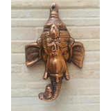 Ganesha 18 Cm Bronce Para Pared Mascara Importada De India