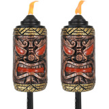 Sunnydaze Tiki Face Torch, Outdoor Patio And Lawn Torchs, 24