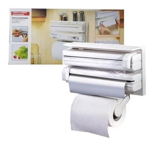 Dispensador Corta Fácil Triple Papel De Cocina Toalla Nova 