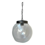 Lampara Colgante Globo Vidrio Transparente Ø18 Cadena Negro