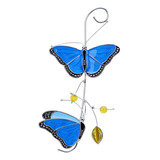 Atrapasol Para Ventana Azul Mariposa Decoración