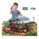 Juego Dinosaurios Con Alfombra Mapa Para Niños Regalo 82pzs