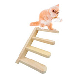 Escalera De Madera Para Gatos Montada En La Pared, Estante D