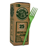 Tenedor Biodegradable De Agave Compostable 15cm 50 Piezas
