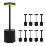 10 Pack - Black Rechargeable Cordless Table Lamps, Portable 