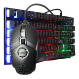 Kit Gamer Iluminado Teclado Rgb 152c + Mouse Led Kp-v43 Knup