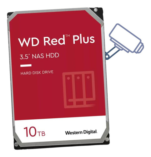 Disco Rigido Wd Red Plus 10tb Para Videovigilancia