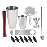 Kit Bartender Profesional Set Coctelera 13 Piezas Shaker Bar