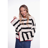 Sweater Efesis Sweater Telma Oversize Listado Color Crudo Ef