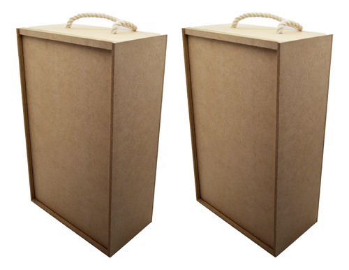 Pack De 2 Cajas Para Botellas De Vino En Mdf De 6mm