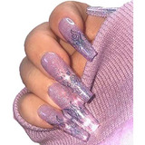 Uñas A Presión - Elabest Purple Ballerina False Nail Glitter