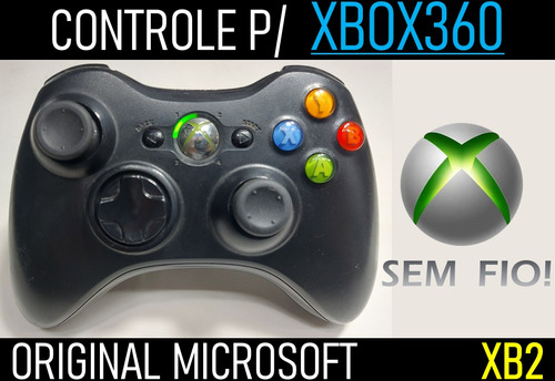 Controle Xbox360 Original Microsoft Sem Fio - Xb2