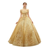 Vestidos De Quinceañera Color Dorado Economico Barato Nuevo