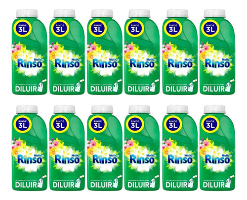 Rinso Detergente Líquido Para Diluir 500ml Pack 12 Unidades