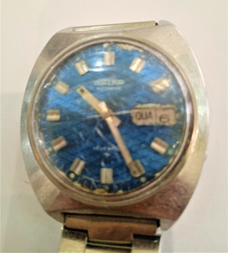 Relogio Seiko  Muy Antigo Automatico Funcionando Azul