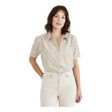 Dockers® Mujer Blusa Short Sleeve Button-up Regular Fit Shir