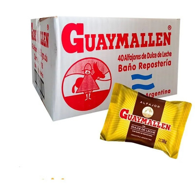 Alfajor Guaymallen Chocolate Negro 38g Caja x 40Un | MercadoLibre