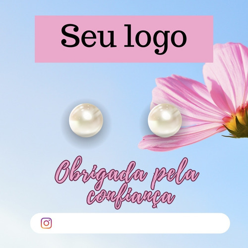 100 Tags E Brincos Pérola Personalizado Brinde Logo Cliente 