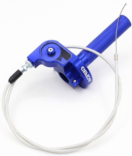 Empuñadura De Acelerador Universal Azul Moto De 22 Mm Con Ca