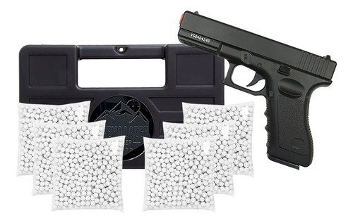 Pistola Full Metal Glock Airsoft + Case + Munição 3000 Bb's