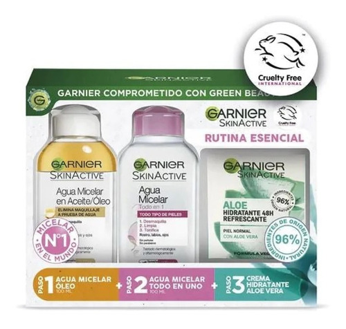 Pack Garnier  2 Agua Micelar + Crema Aloe Hidratante 50ml