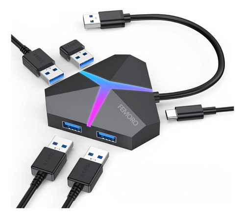 Hub Usb Multiplicador De 4 Puertos Usb Led Pc Notebook 3.0