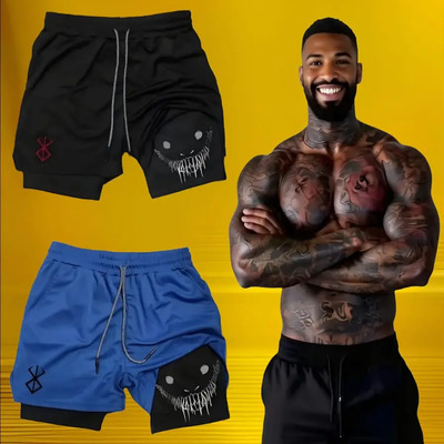 3pcs Gimnasio Short Con Licra Deportiva 2 En 1 Bolsa Celular | Envío gratis