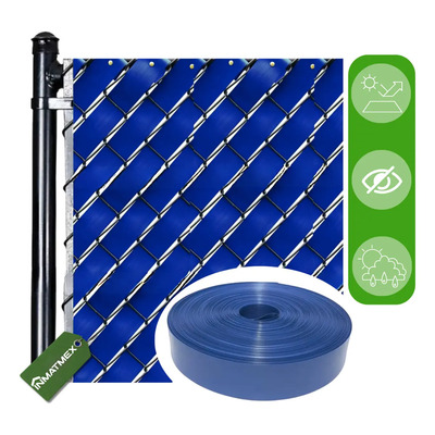 Cinta Rompevientos Plastica Malla Ciclonica Rollo De 20 M2 Color Azul Rey 6.3 Cm