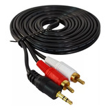 Cable Auxiliar 1.5mt 2 A 1 Audio Estéreo Jack Plug 3.5mm Rca