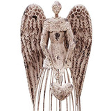 Estatua De Angel De Jardin De Metal Antiguo Con Corazon, Dec