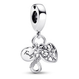 Pandora Charm Colgante De Familia Triple Infinito Original