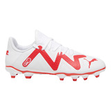 Botines Puma Future Play Fg/ag Jr Niños Fútbol Blanco