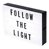 Luminária Cinema Light Box A4 + 96 Letras Números Coloridos