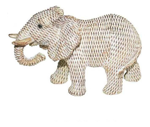 Escultura Elefante Decorativo Resina Branco E Bronze Lc0393