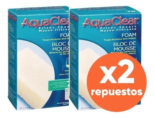 Repuesto Aquaclear 70 Foam Esponja Acuario Peceras Peces