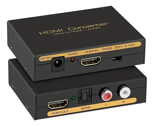 Convertidor Extractor Hdmi Con Estéreo Spdif + Rca L/r