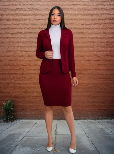 Casaco Blazer + Saia Lapis Midi Diva Lancamento Inverno 2021