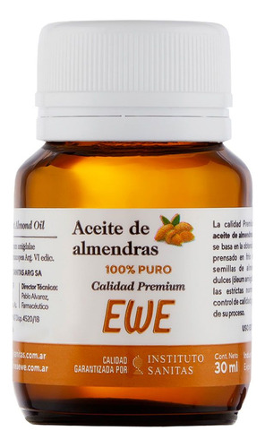 Ewe Aceite De Almendras Puro Auténtico 30ml Natural Original