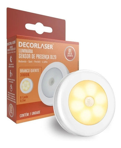 Lâmpada Luminária De Emergência Led Sensor Presença 3000k