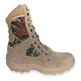 Botas Tácticas Hombre Arena Piel Camuflaje Cacería Altas 