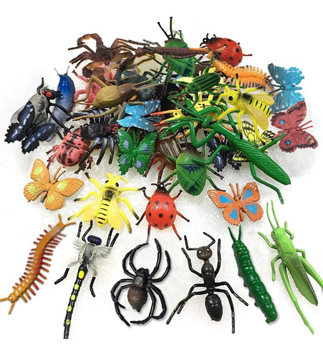 Bug Toys Kockuu, Pacote Com 30 Insetos De Plástico Falsos Pa