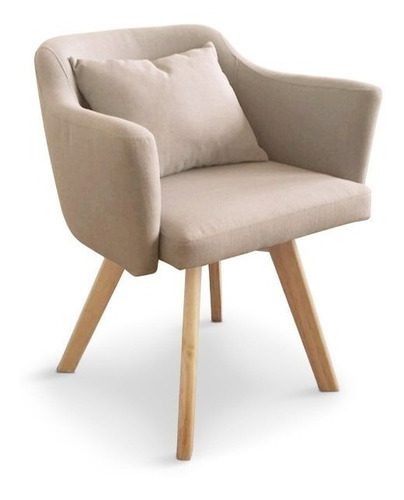 Silla Estilo Moderno Con Tela Color Beige Nico