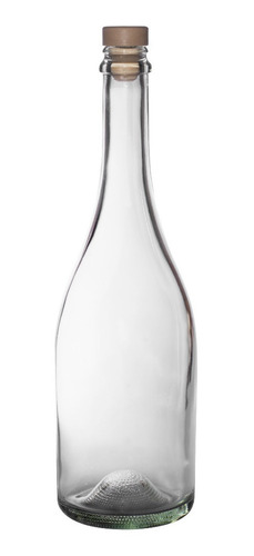 Botella De Vidrio Transparente 750cc Licor Gin C/corcho X12