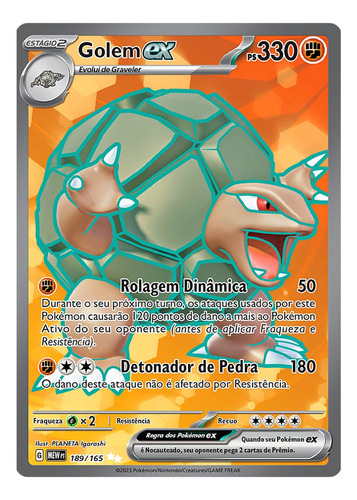 Carta Pokémon Golem Ex Relevo Coleção Especial 151