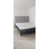 Cama King Orthopedic Advance King Size Con Respaldo De Lino